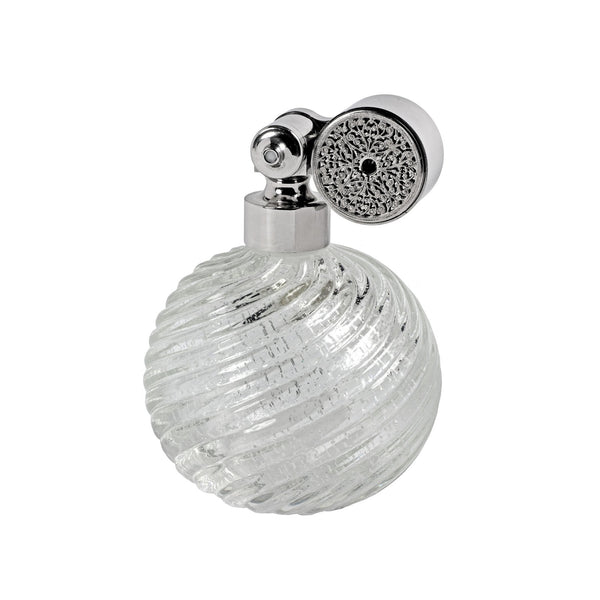 PALLADIUM PLATED ESCALE MOUNT, CLEAR MURANO GLASS, INSERTED SILVER LEAF